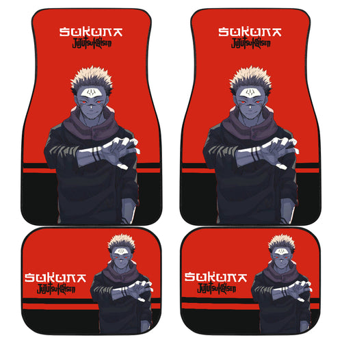 Sukuna Dark Car Floor Mats Jujutsu Kai Sen Anime Red Car Mats Ci0703