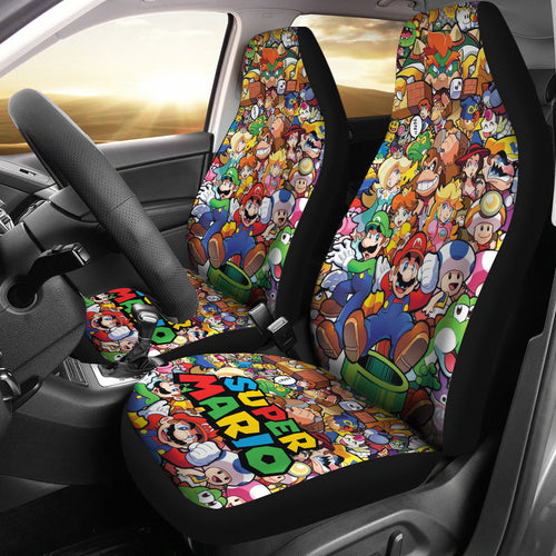 Super Mario Car Seat Covers Custom For Fans Ci221216-04