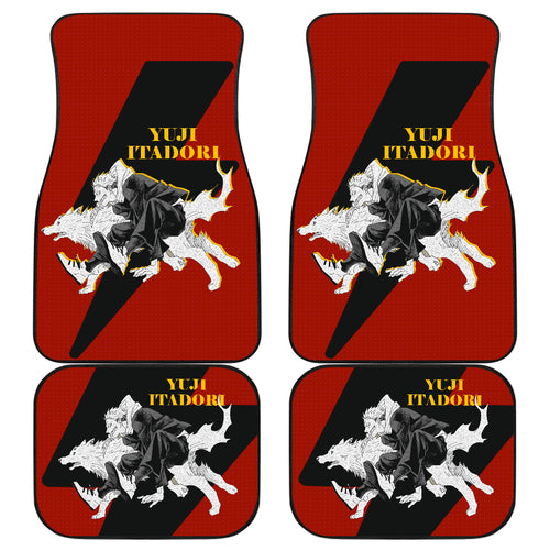 Yuji Itadori Yellow Car Floor Mats Jujutsu Kaisen Anime Car Mats Fan Gift Ci0709
