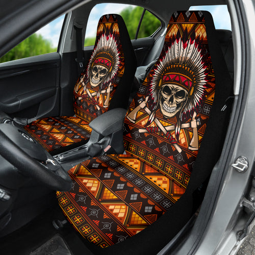 Skull Native American Car Seat Covers Car Accessories Ci220419-09