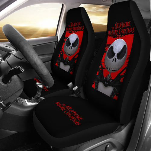 Nightmare Before Christmas Cartoon Car Seat Covers - Jack Skellington Funny Serious Face Seat Covers Ci101103