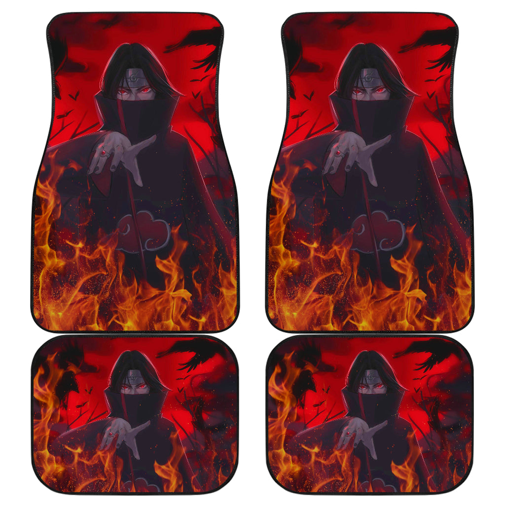 Itachi Dark Fire Naruto Car Floor Mats Akatsuki Anime Car Accessorries Ci101903