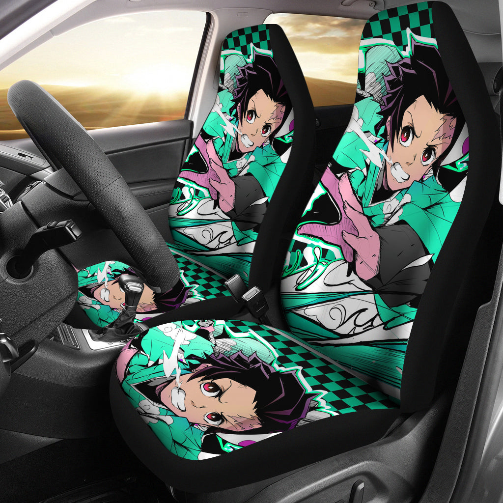 Kamado Tanjiro Angry Car Seat Covers Anime Demon Slayer Chapters Seat Covers Ci0605