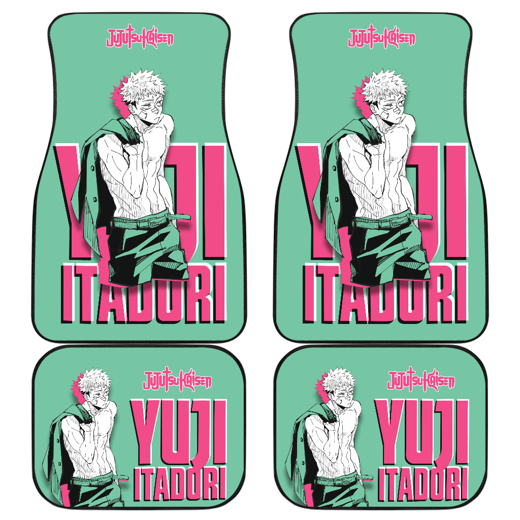 Yuji Itadori Pink Car Floor Mats Jujutsu Kaisen Anime Car Mats Ci0709