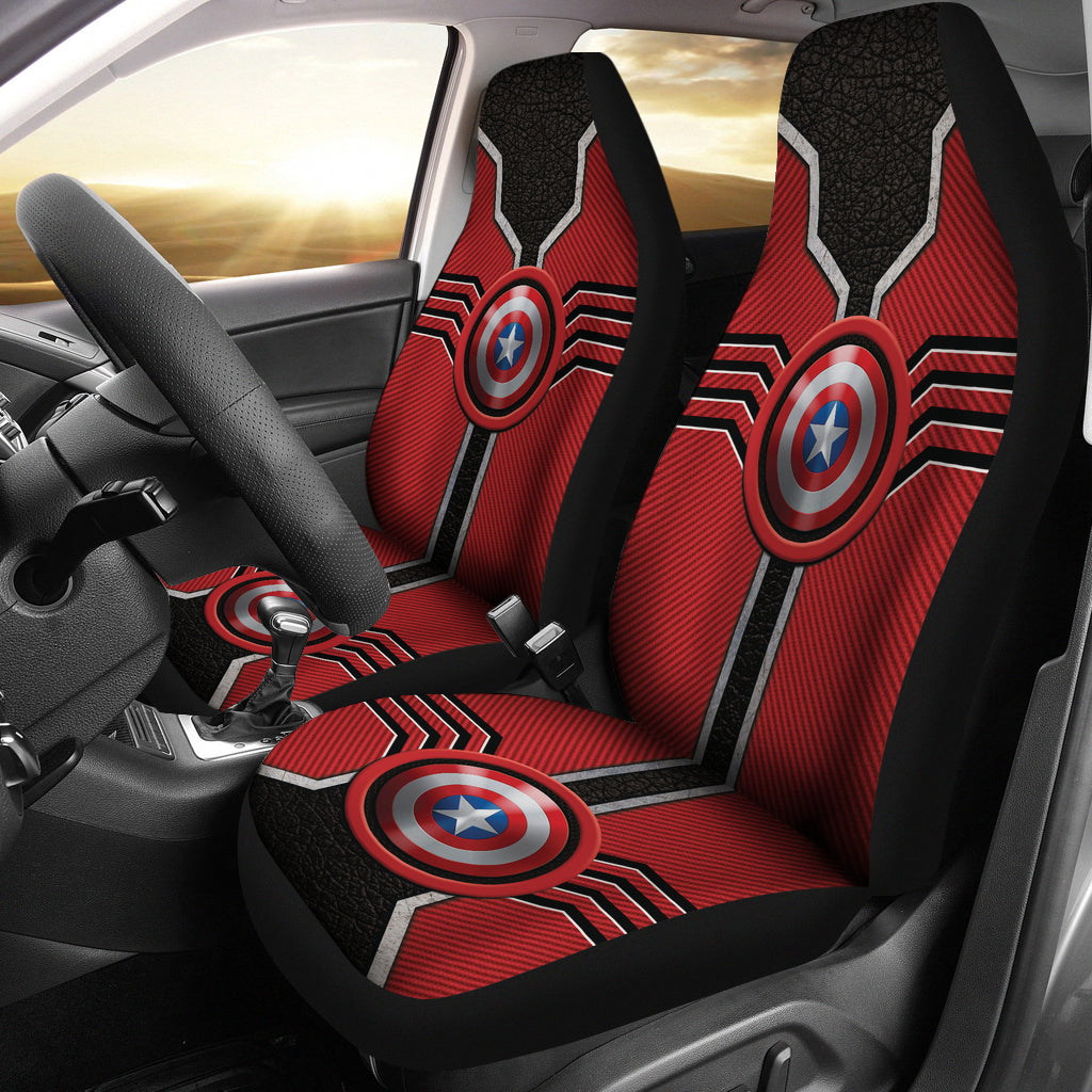 Captian American Logo Car Seat Covers Custom For Fans Ci230106-05