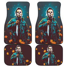 Load image into Gallery viewer, Horror Movie Car Floor Mats | Michael Myers In Forest Leaves Patterns Car Mats Ci090221