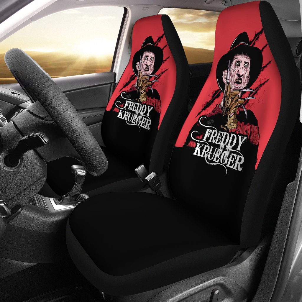 Horror Movie Car Seat Covers | Freddy Krueger Claw Black Red Seat Covers Ci082721