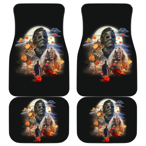 Horror Movie Car Floor Mats | Michael Myers And Laurie Maple Leaf Falling Car Mats Ci090621