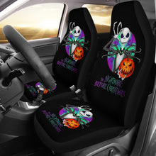 Load image into Gallery viewer, Nightmare Before Christmas Cartoon Car Seat Covers | Jack Skellington With Pumpkin Artwork Seat Covers Ci100705