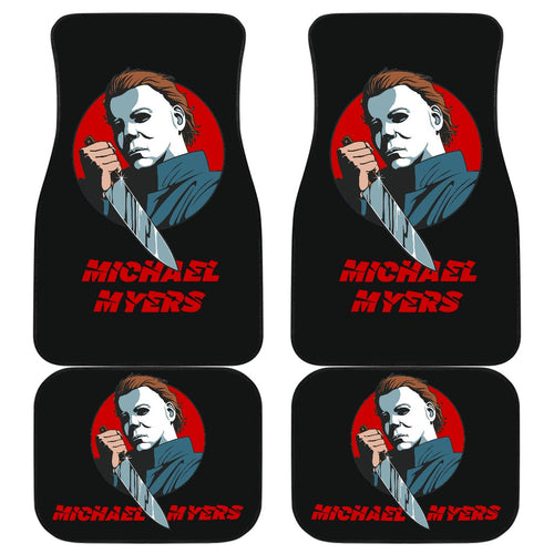 Horror Movie Car Floor Mats | Michael Myers With Sharp Knife Black Car Mats Ci090221