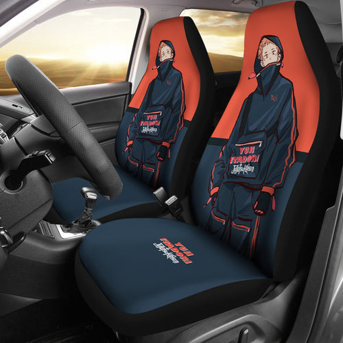 Yuji Itadori style Car Seat Covers Fan Art Jujutsu KaiSen Anime Seat Covers Fan Gift Ci0712
