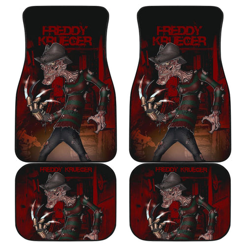 Horror Movie Car Floor Mats | Freddy Krueger Cartoon Artwork Car Mats Ci090621