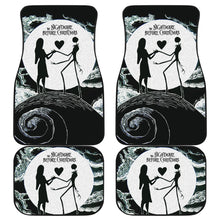 Load image into Gallery viewer, Nightmare Before Christmas Cartoon Car Floor Mats | Jack And Sally Love On Hill Pencil Drawing Car Mats Ci100503