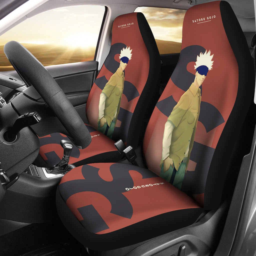 Satoru Gojo Style Jujutsu KaiSen Car Seat Covers Anime Seat Covers Car Accessories Ci0623