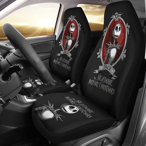 Nightmare Before Christmas Cartoon Car Seat Covers - Funny Old Jack Skellington Portrait Seat Covers Ci100903