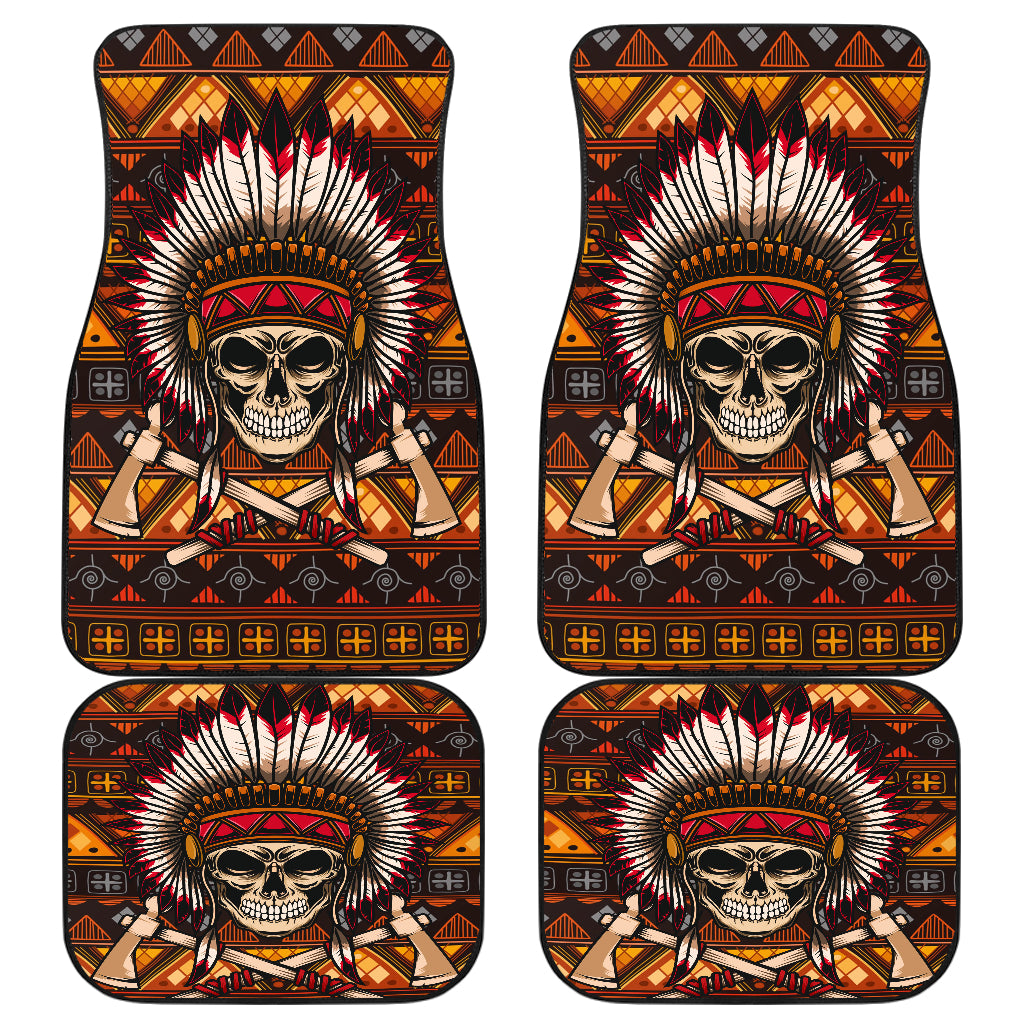 Skull Native American Car Floor Mats Car Accessories Ci220420-03