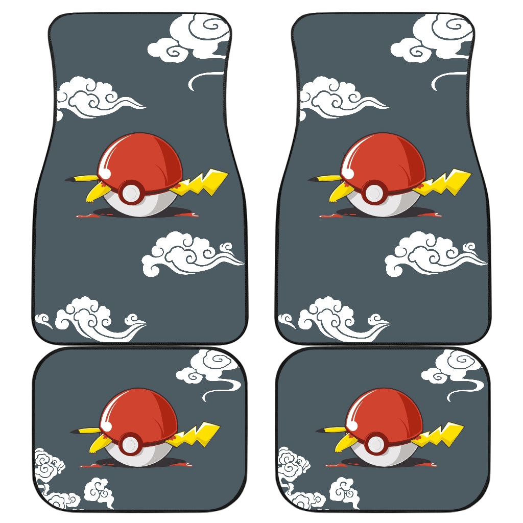 Pokemon Anime Car Floor Mats - Pikachu Sleeping In Pokeball Cloud Patterns Car Mats Ci110302