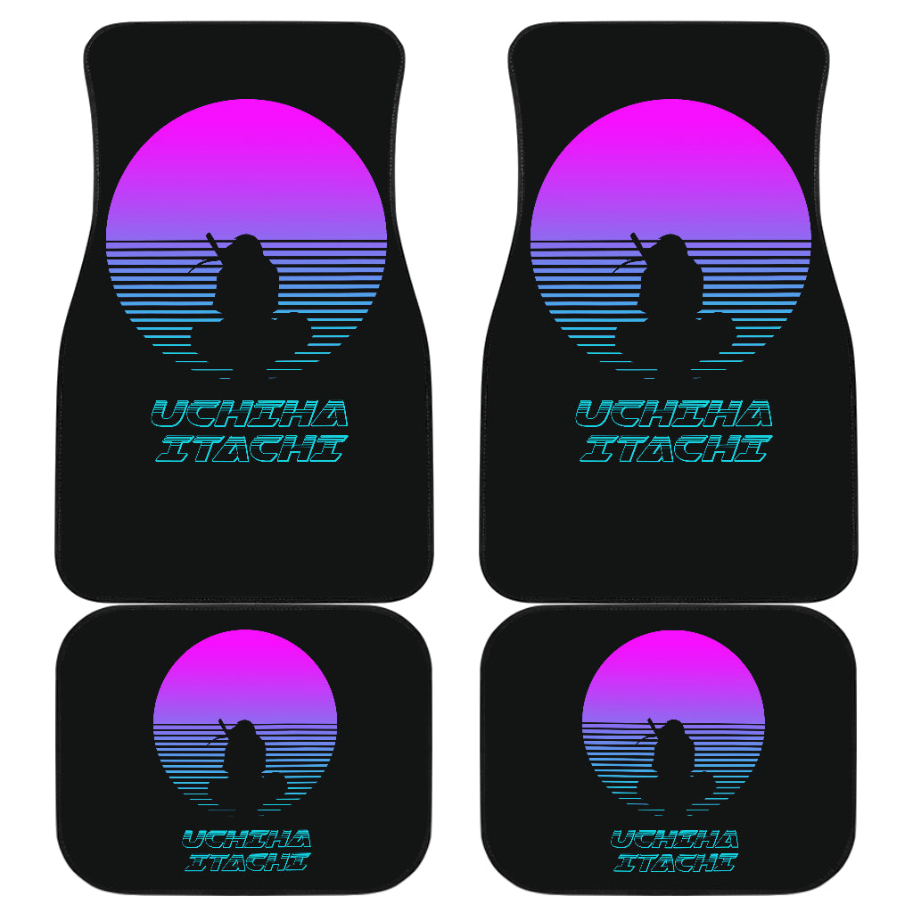 Naruto Anime Car Floor Mats - Uchiha Itachi Sitting Retro Moon Car Mats Ci101604