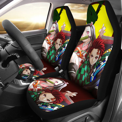 Tanjiro & Nezuko Car Seat Covers Demon Slayer Anime Seat Covers Ci0605