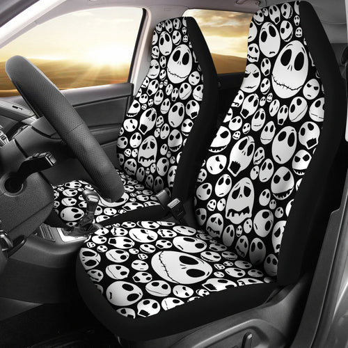 Nightmare Before Christmas Cartoon Car Seat Covers | Jack Skellington Multiple Emotion Face Seat Covers Ci100604