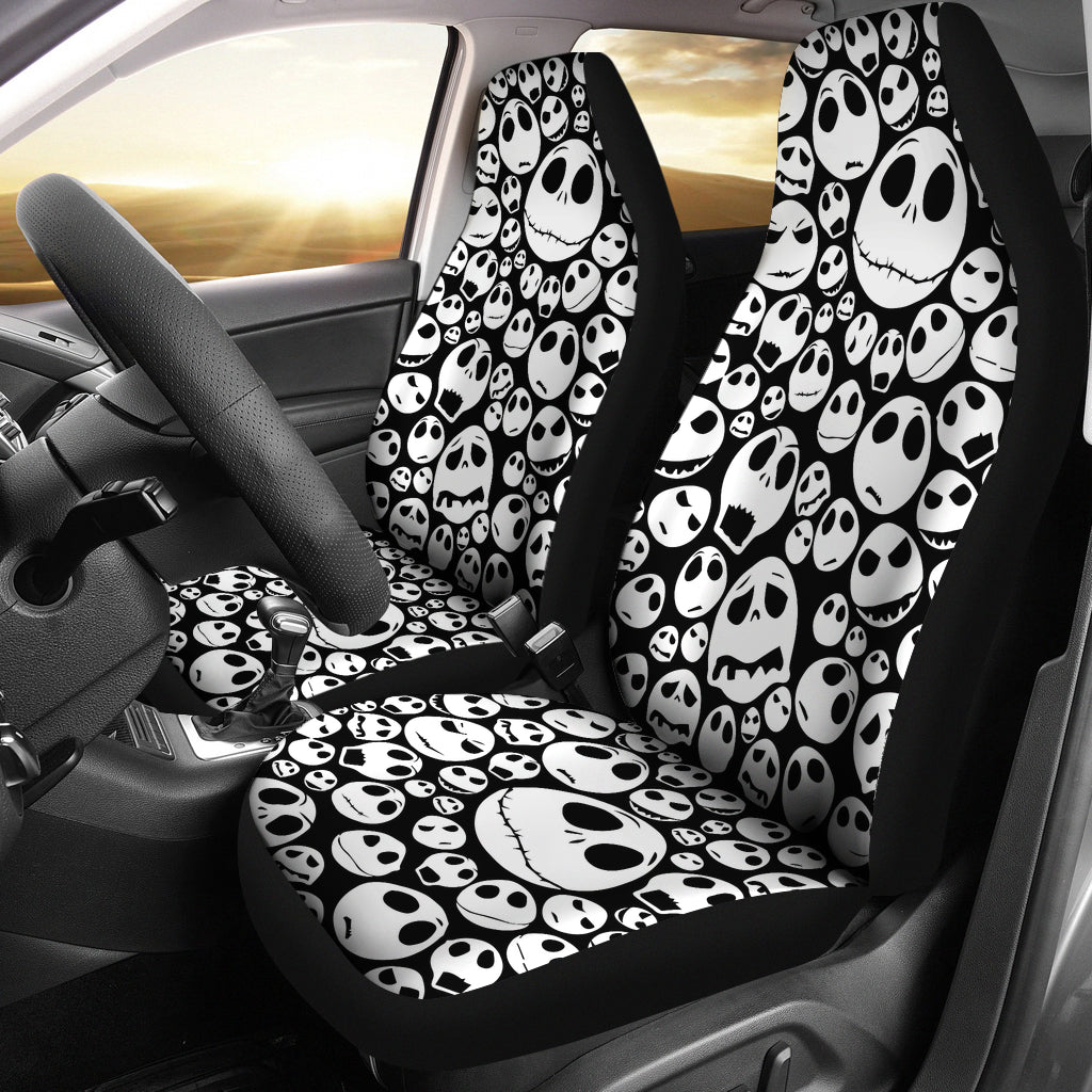 Nightmare Before Christmas Cartoon Car Seat Covers | Jack Skellington Multiple Emotion Face Seat Covers Ci100604
