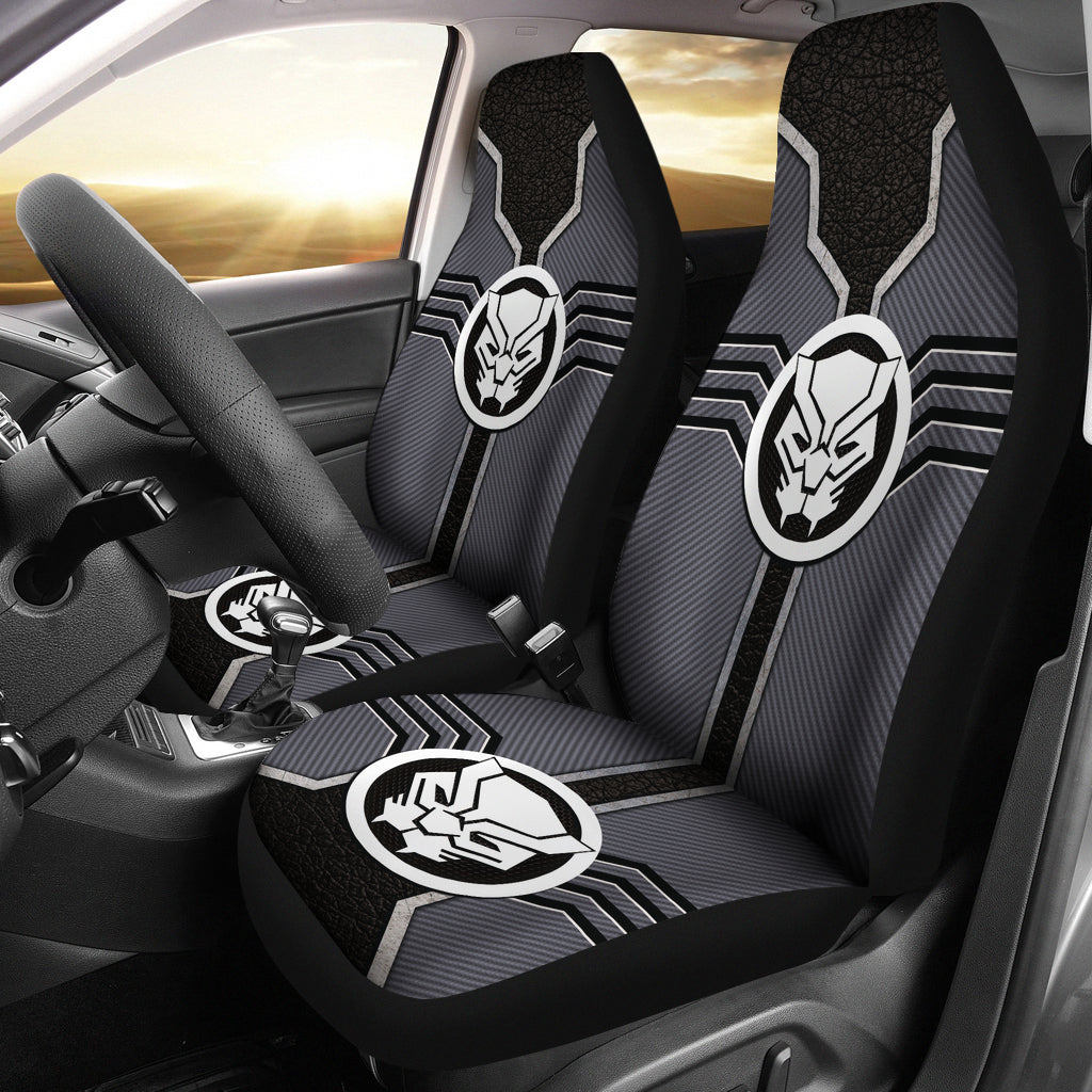 Black Panther Logo Car Seat Covers Custom For Fans Ci230106-03