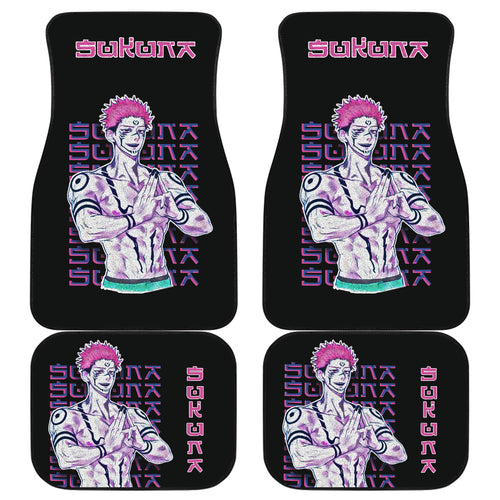 Sukuna Style Car Floor Mats Jujutsu Kai Sen Anime Red Car Mats Ci0703