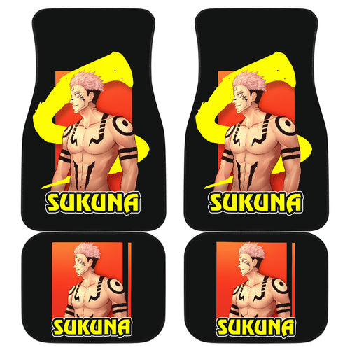 Sukuna Yellow Car Floor Mats Jujutsu Kai Sen Anime Fan Car Mats Ci0702