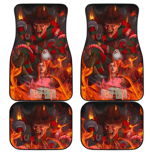 Horror Movie Car Floor Mats | Freddy Krueger Human Organ In Fire Car Mats Ci082821