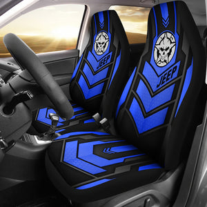 Jeep Skull Hydro Blue Color Car Seat Covers Car Accessories Ci220602-15