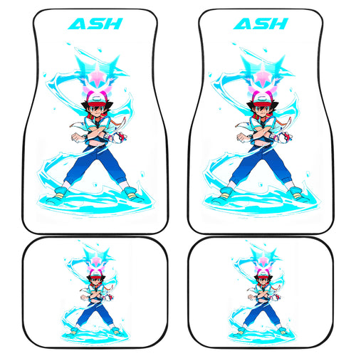 Pokemon Anime Car Floor Mats - Ash Ketchum Satoshi Blue Lightning Power Car Mats Ci110201