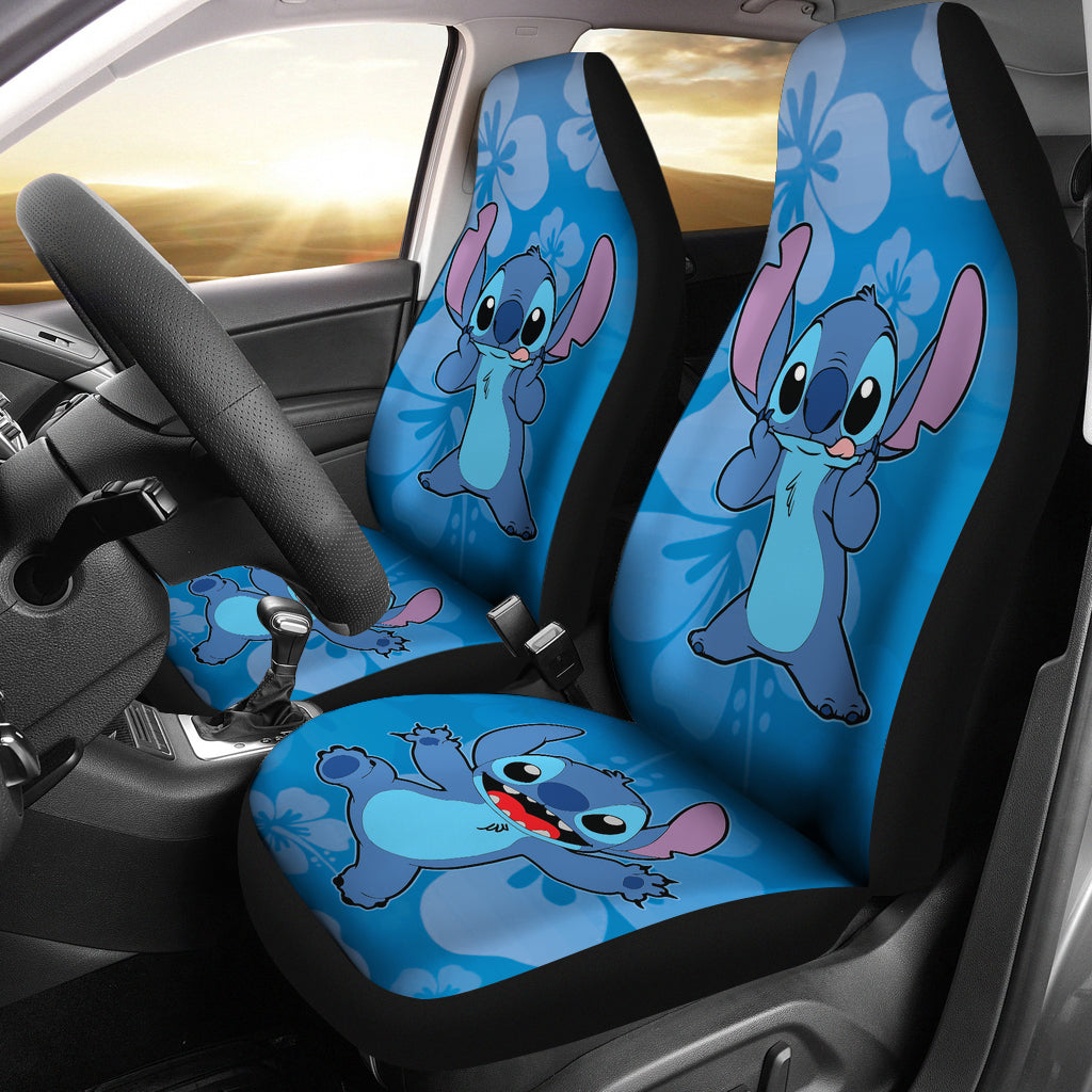 Stitch Car Seat Covers Stitch Hawaii Flowers Car Accessories Ci221108-05