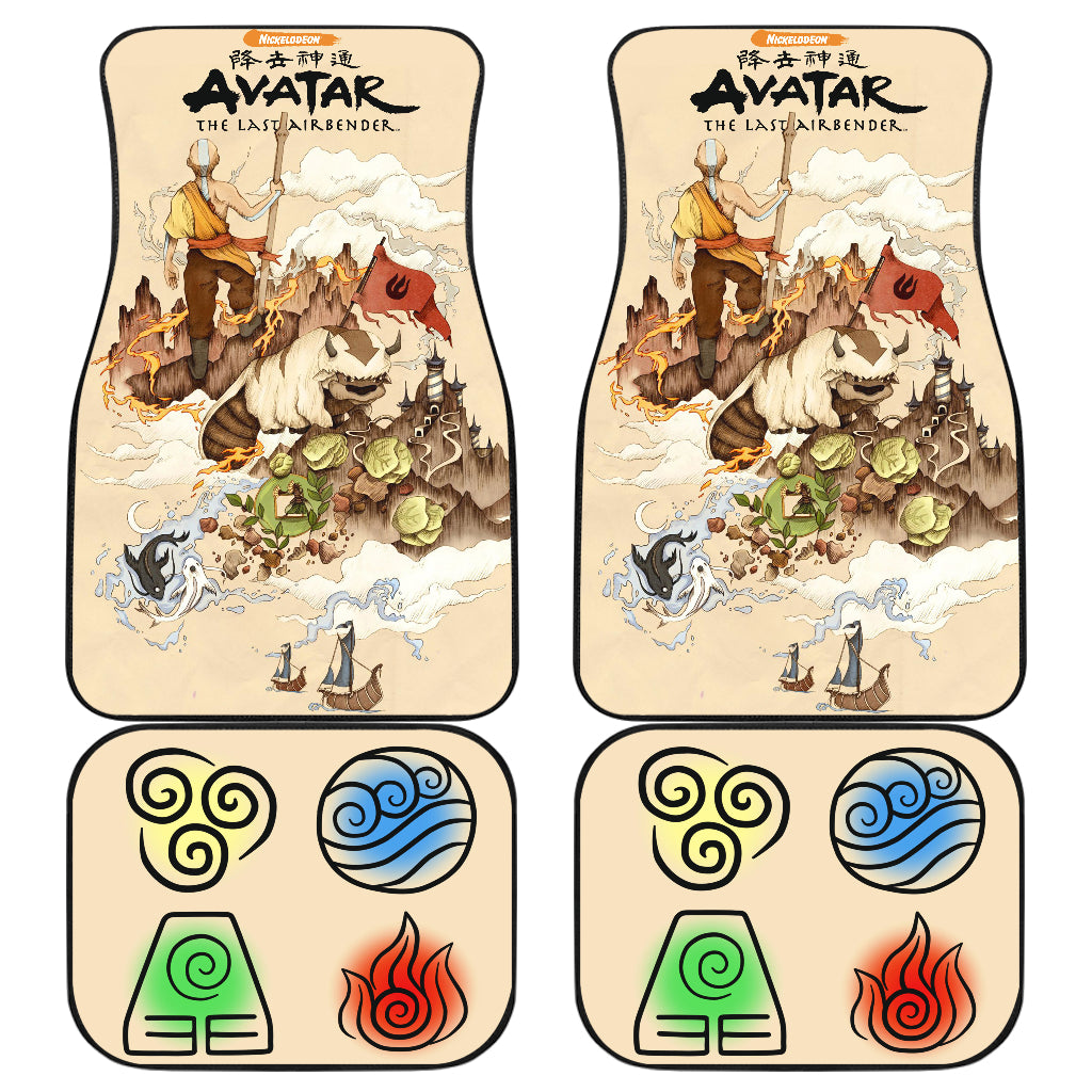 Avatar The Last Airbender Anime Car Floor Mats Avatar The Last Airbender Car Accessories Aang Symbols Ci121304