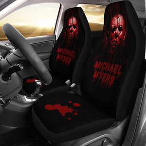 Horror Movie Car Seat Covers | Michael Myers Bleeding Red Face Seat Covers Ci090621