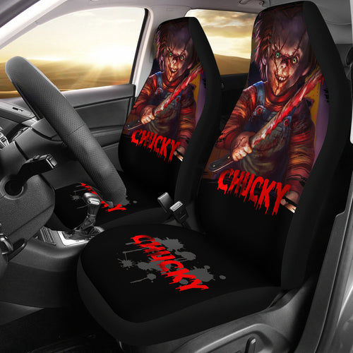 Chucky Blood Horror Halloween Bats Car Seat Covers Chucky Horror Film Car Accesories Ci091521