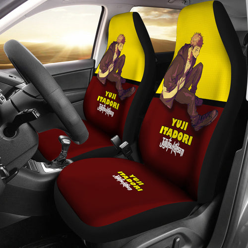Yuji Itadori style Car Seat Covers Fan Art Jujutsu KaiSen Anime Seat Covers Fan Gift Ci0712