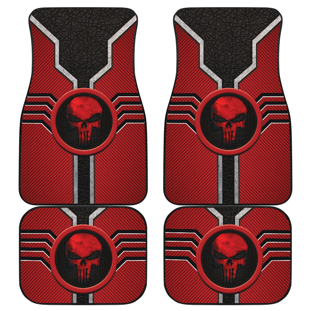 The Punisher Logo Car Floor Mats Custom For Fans Ci230113-08a