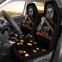 Load image into Gallery viewer, Horror Movie Car Seat Covers | Michael Myers Vintage Maple Leaf Color Seat Covers Ci090421