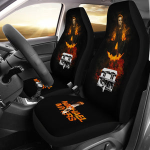 Horror Movie Car Seat Covers | Michael Myers Knife Pumpkin Face Seat Covers Ci090721
