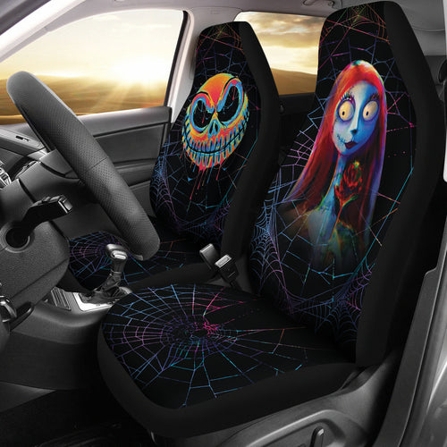 Jack Skellington Sally Car Seat Covers Spider Web Colorful Car Accessories Ci220921-01