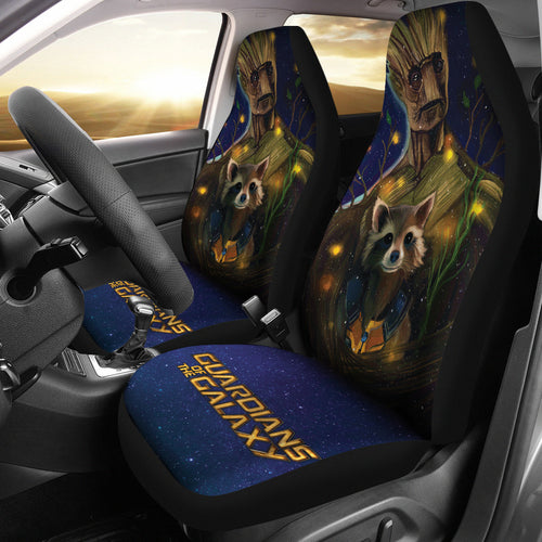 Groot And Rocket Guardians Of the Galaxy Car Seat Covers Movie Car Accessories Custom For Fans Ci22061305