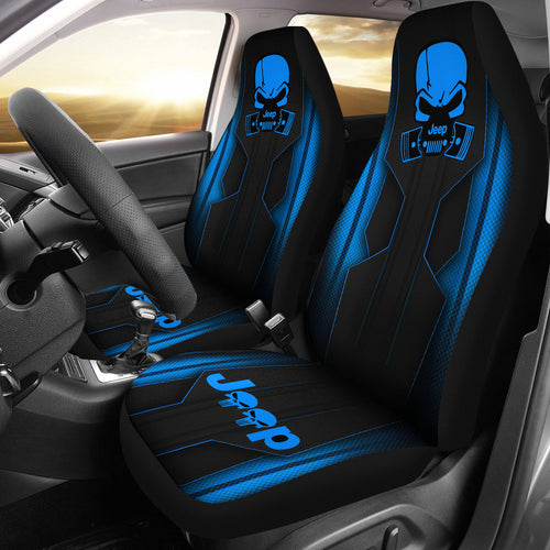 Jeep Skull Cosmos Blue Car Seat Covers Car Accessories Ci220602-08