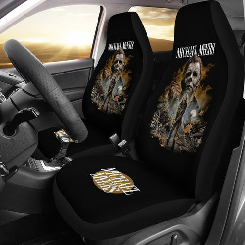 Horror Movie Car Seat Covers | Michael Myers And Laurie Strode Slilent Town Seat Covers Ci090321