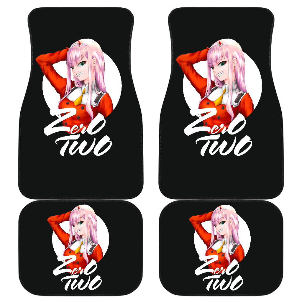Zero Two Anime Girl Black Car Floor Mats Anime Gift Ci0724