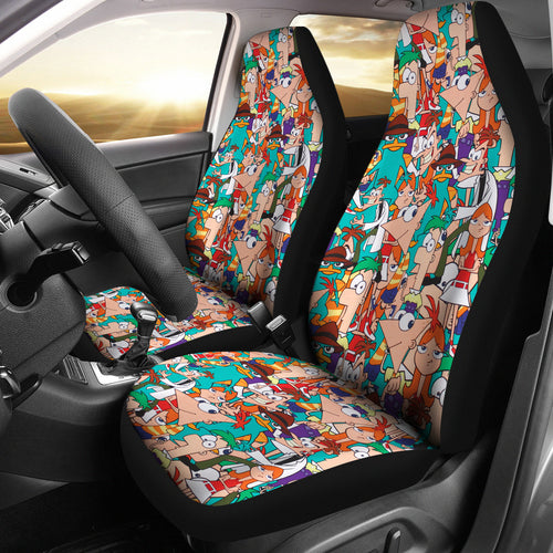 Phineas & Ferb Car Seat Covers Custom For Fans Ci221208-03
