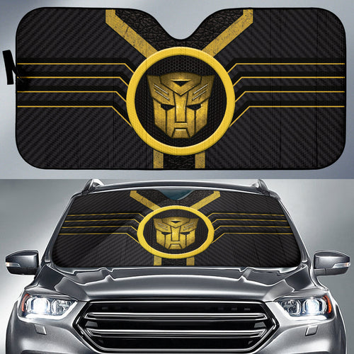 Gold and Black Transformers Autobots Logo Car Auto Sun Shades Custom For Fans Style 2 213101