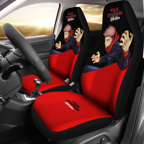 Yuji Itadori Seat Covers Fan Art Jujutsu KaiSen Anime Car Seat Covers Fan Gift Ci0631