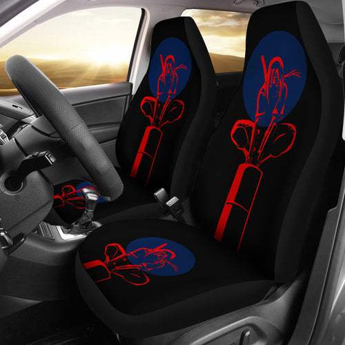 Naruto Anime Car Seat Covers - Uchiha Itachi Sitting Minimalist Red Artwork Seat Covers Ci101603