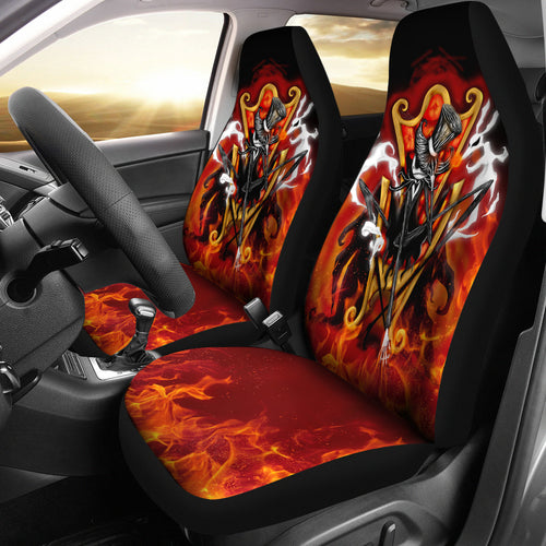 Nightmare Before Christmas Cartoon Car Seat Covers - Jack Skellington On Throne With Zero Dog And Fire Seat Covers Ci100805