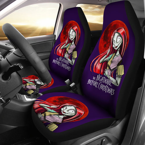 Nightmare Before Christmas Cartoon Car Seat Covers - Pretty Sally With Red Hair And Moon Seat Covers Ci101503